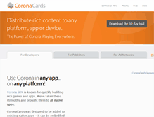 Tablet Screenshot of coronacards.com